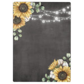 Rustieke Elegante Zonnebloem Eucalyptus Bloemen Zw Klembord (Achterkant)