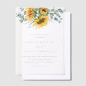 Rustieke Elegante Zonnebloem Eucalyptus Huwelijk Vellum Uitnodigingen (Offset)