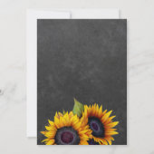 Rustieke elegante zonnebloem krijtbord bruiloft kaart (Achterkant)