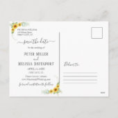 Rustieke Elegante Zonnebloem save the date Briefka Feestdagenkaart (Achterkant)