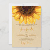 Rustieke Elegante Zonnebloem Verjaardag Kaart (Voorkant)