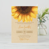 Rustieke Elegante Zonnebloem Verjaardag Kaart (Staand voorkant)