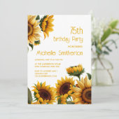 Rustieke Elegante Zonnebloemen 75e Verjaardag Kaart (Staand voorkant)