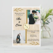 Rustieke Elegantie Aangepaste Foto Uitnodiging (Staand voorkant)