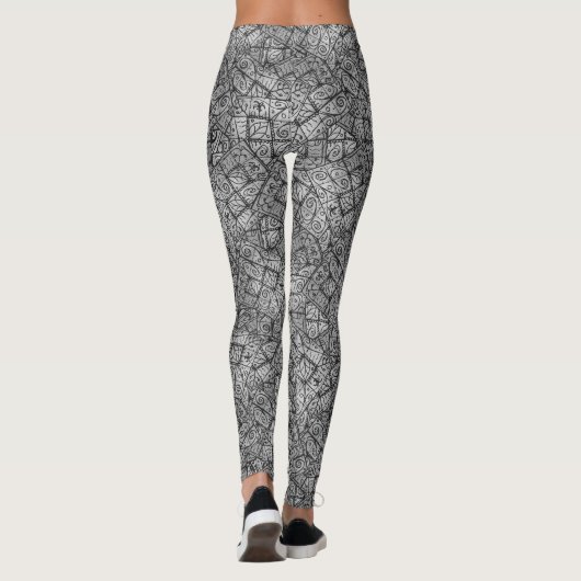 Rustieke Elegantie Abstracte compositie Leggings (Achterkant)