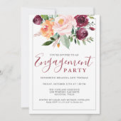 Rustieke Elegantie Bloemen Boeket Engagement Party Kaart (Voorkant)