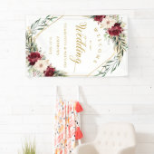 Rustieke Elegantie Bloemen, Goud-Geometrisch, Brui Spandoek (Insitu)