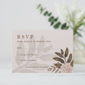 Rustieke Elegantie Bloemen Huwelijk RSVP Kaarten (Staand voorkant)