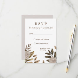 Rustieke Elegantie Bloemen Huwelijk RSVP Response Kaartje