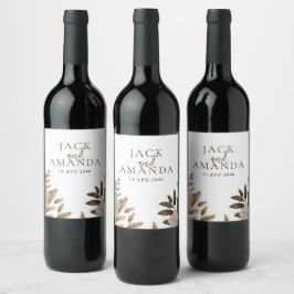 Rustieke Elegantie Bloemen Huwelijk Wijn Fles Labe Etiket