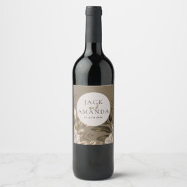 Rustieke Elegantie Bloemen Huwelijk Wijn Fles Labe Etiket
