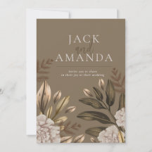 Rustieke Elegantie Bloemen Huwelijksuitnodigingen