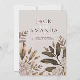 Rustieke Elegantie Bloemen Klassieke Huwelijksuitn Kaart