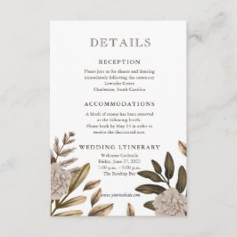 Rustieke Elegantie Bloemen Trouwdetails Enclouse Informatiekaartje