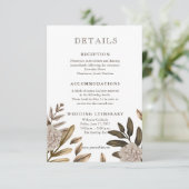 Rustieke Elegantie Bloemen Trouwdetails Enclouse Informatiekaartje (Staand voorkant)