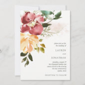 Rustieke Elegantie | Bloemenbruiloft Kaart (Voorkant)