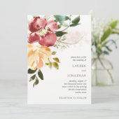 Rustieke Elegantie | Bloemenbruiloft Kaart (Staand voorkant)