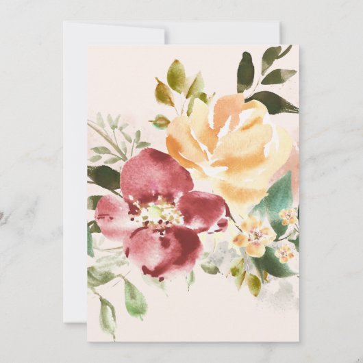 Rustieke Elegantie | Bloemenbruiloft Kaart (Achterkant)