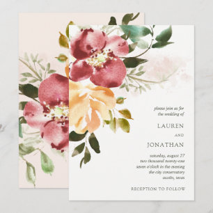 Rustieke Elegantie   Bloemenbruiloft Kaart