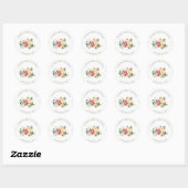 Rustieke Elegantie | Bloemenbruiloft Ronde Sticker (Vel)
