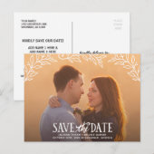 rustieke elegantie | Bloemenfoto Bewaar de datum Aankondigingskaart (Voorkant / Achterkant)