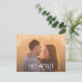 rustieke elegantie | Bloemenfoto Bewaar de datum Aankondigingskaart (Staand voorkant)