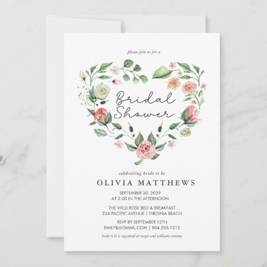 Rustieke Elegantie Blush Bloemen Vrijgezellenfeest Kaart (Voorkant)