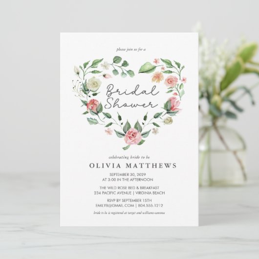 Rustieke Elegantie Blush Bloemen Vrijgezellenfeest Kaart