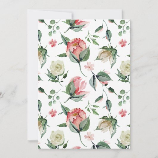 Rustieke Elegantie Blush Bloemen Vrijgezellenfeest Kaart (Achterkant)