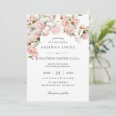 Rustieke Elegantie Blush Roze Rozen Bloemen Bruilo Kaart (Staand voorkant)