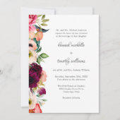 Rustieke Elegantie Boho Bloemen Waterverf Bruiloft Kaart (Voorkant)