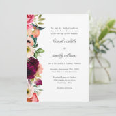 Rustieke Elegantie Boho Bloemen Waterverf Bruiloft Kaart (Staand voorkant)