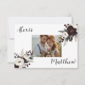 Rustieke Elegantie Bourgogne Bloemen RSVP Kaartje (Achterkant)