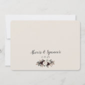 Rustieke Elegantie Bourgondië Bloemen Huwelijk Kaart (Achterkant)