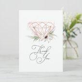 Rustieke Elegantie Bronzen Geometrische Bloemen Hu Bedankkaart (Staand voorkant)