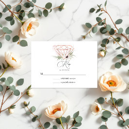 Rustieke Elegantie Bronzen Geometrische Diamant We RSVP Kaartje