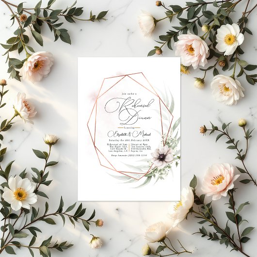 Rustieke Elegantie Bronzen Geometrische Repetitie  Kaart