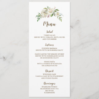 Rustieke Elegantie Bruiloft Menu Kaart
