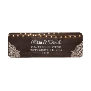Rustieke Elegantie Bruiloft Retouradres Label