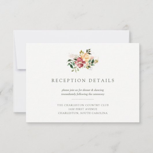 Rustieke Elegantie | Details van de Trouwreceptie Kaart (Voorkant)