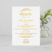 Rustieke Elegantie ECHTE FOLIE Elegant Menu Kaart (Staand Voorkant)