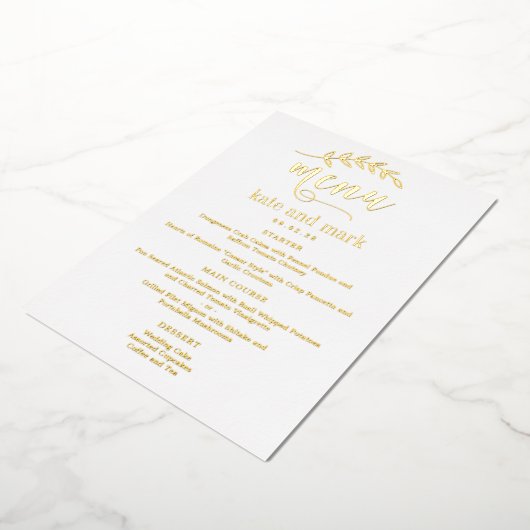 Rustieke Elegantie ECHTE FOLIE Elegant Menu Kaart (Gedraaid)