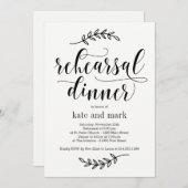 Rustieke Elegantie EDITABLE KLEUR repetitie diner Kaart (Voorkant / Achterkant)