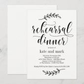 Rustieke Elegantie EDITABLE KLEUR repetitie diner Kaart (Voorkant / Achterkant)