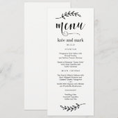 Rustieke Elegantie EDITABLE KLEUR Wedding Menu Kaa (Voorkant / Achterkant)