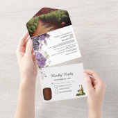 Rustieke Elegantie Een unieke wijngaard bruiloft All In One Uitnodiging (Afscheurbaar)