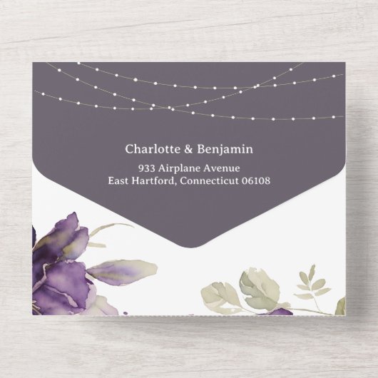 Rustieke Elegantie Een unieke wijngaard bruiloft All In One Uitnodiging (Achterkant)