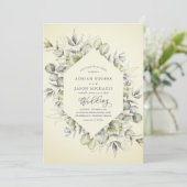 Rustieke Elegantie Eucalyptus Greenery Wedding Kaart (Staand voorkant)