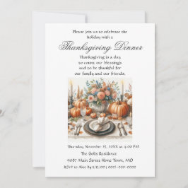Rustieke Elegantie Familie Vrienden Thanksgiving D Kaart