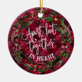 Rustieke elegantie: feestelijke kerstfoto afgespee keramisch ornament (Voorkant)